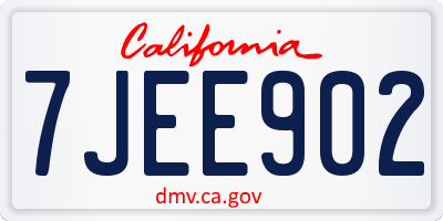 CA license plate 7JEE902