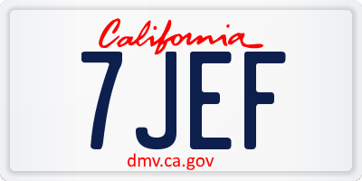 CA license plate 7JEF