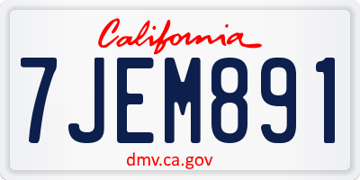 CA license plate 7JEM891