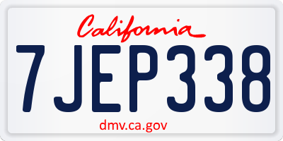 CA license plate 7JEP338
