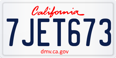 CA license plate 7JET673