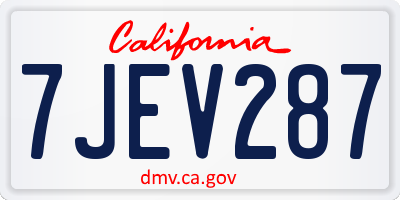 CA license plate 7JEV287