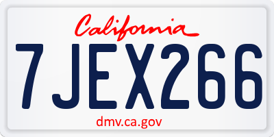 CA license plate 7JEX266