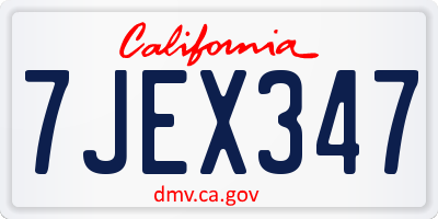 CA license plate 7JEX347