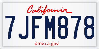 CA license plate 7JFM878