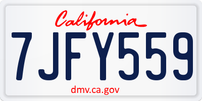 CA license plate 7JFY559