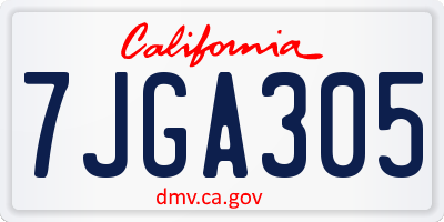 CA license plate 7JGA305