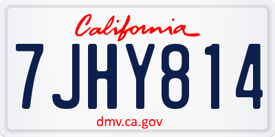 CA license plate 7JHY814