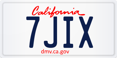 CA license plate 7JIX