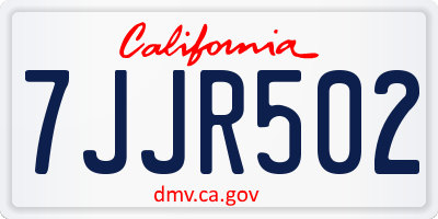 CA license plate 7JJR502
