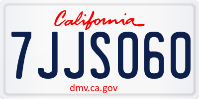CA license plate 7JJS060