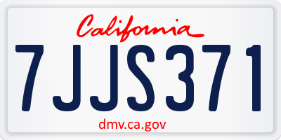 CA license plate 7JJS371