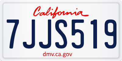 CA license plate 7JJS519