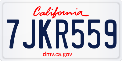 CA license plate 7JKR559