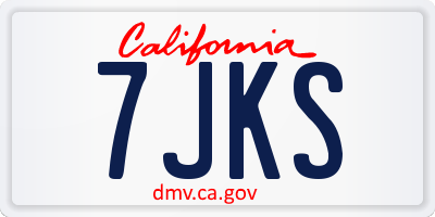 CA license plate 7JKS