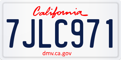 CA license plate 7JLC971