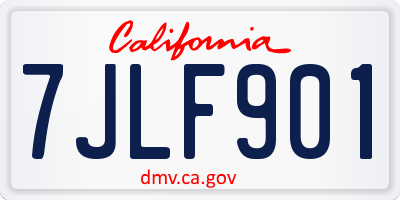 CA license plate 7JLF901