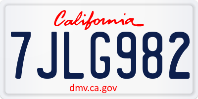 CA license plate 7JLG982