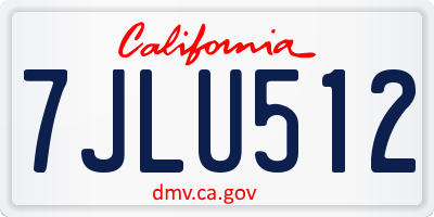 CA license plate 7JLU512