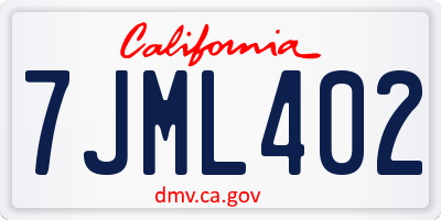 CA license plate 7JML402