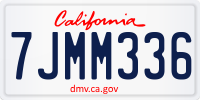 CA license plate 7JMM336