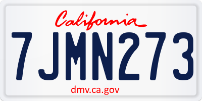CA license plate 7JMN273