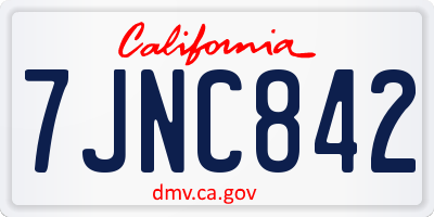 CA license plate 7JNC842