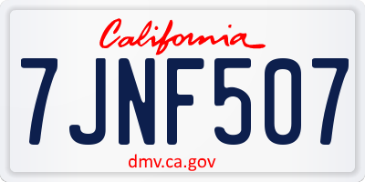 CA license plate 7JNF507