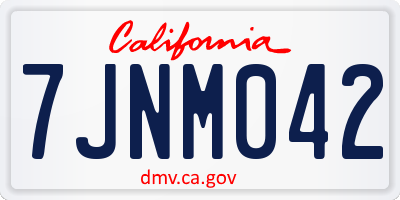 CA license plate 7JNM042