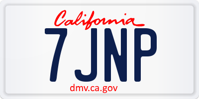 CA license plate 7JNP