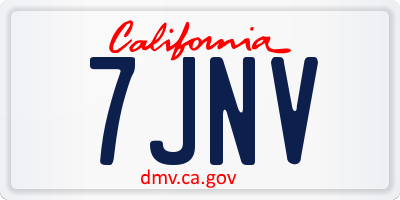 CA license plate 7JNV