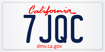 CA license plate 7JQC