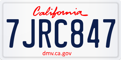 CA license plate 7JRC847