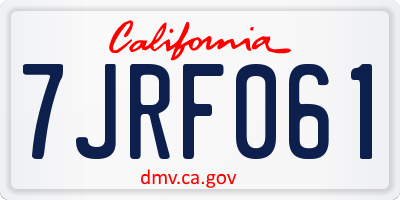 CA license plate 7JRF061