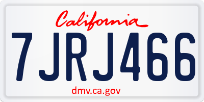 CA license plate 7JRJ466