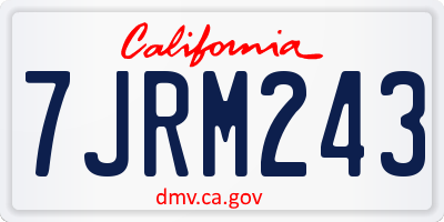 CA license plate 7JRM243