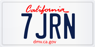 CA license plate 7JRN