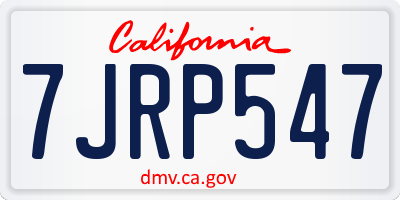 CA license plate 7JRP547