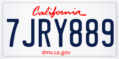CA license plate 7JRY889