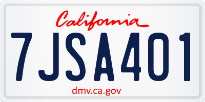 CA license plate 7JSA401