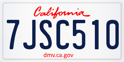CA license plate 7JSC510