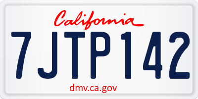 CA license plate 7JTP142