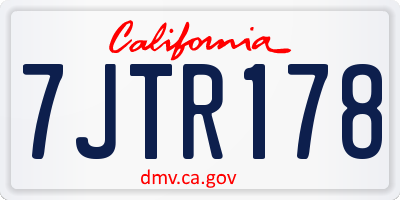 CA license plate 7JTR178