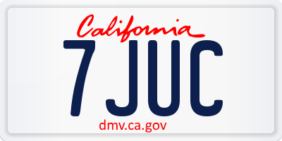 CA license plate 7JUC