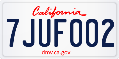 CA license plate 7JUF002