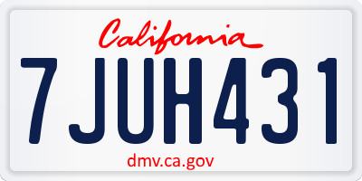 CA license plate 7JUH431