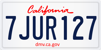 CA license plate 7JUR127