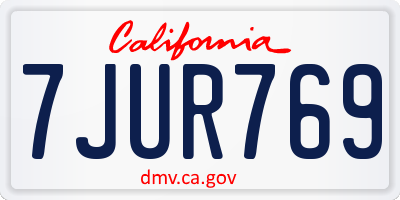 CA license plate 7JUR769