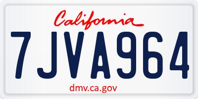 CA license plate 7JVA964