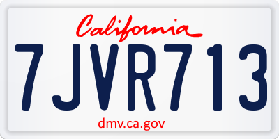 CA license plate 7JVR713